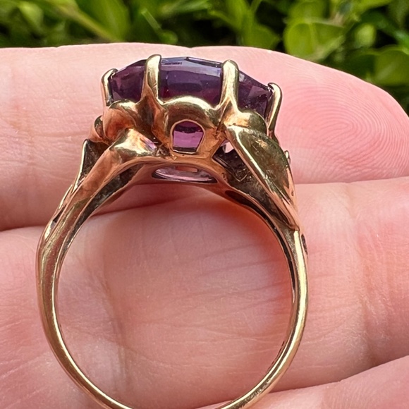 VINTAGE KIMBERLY 10K GOLD SYNTHETIC ALEXANDRITE COLOR CHANG PURPLE SAPPHIRE RING - Picture 11 of 16
